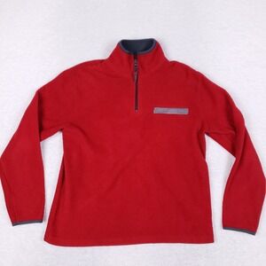 Old Navy Fleece Pullover Mens Medium 1/4 Zip Red Y2K Gorpcore Hiking